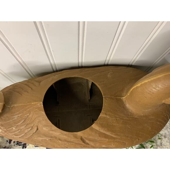 Plastic Duck Decoy Planter Brown 13"x7"x6" Rustic Country Farmhouse Hunting - Picture 4 of 5